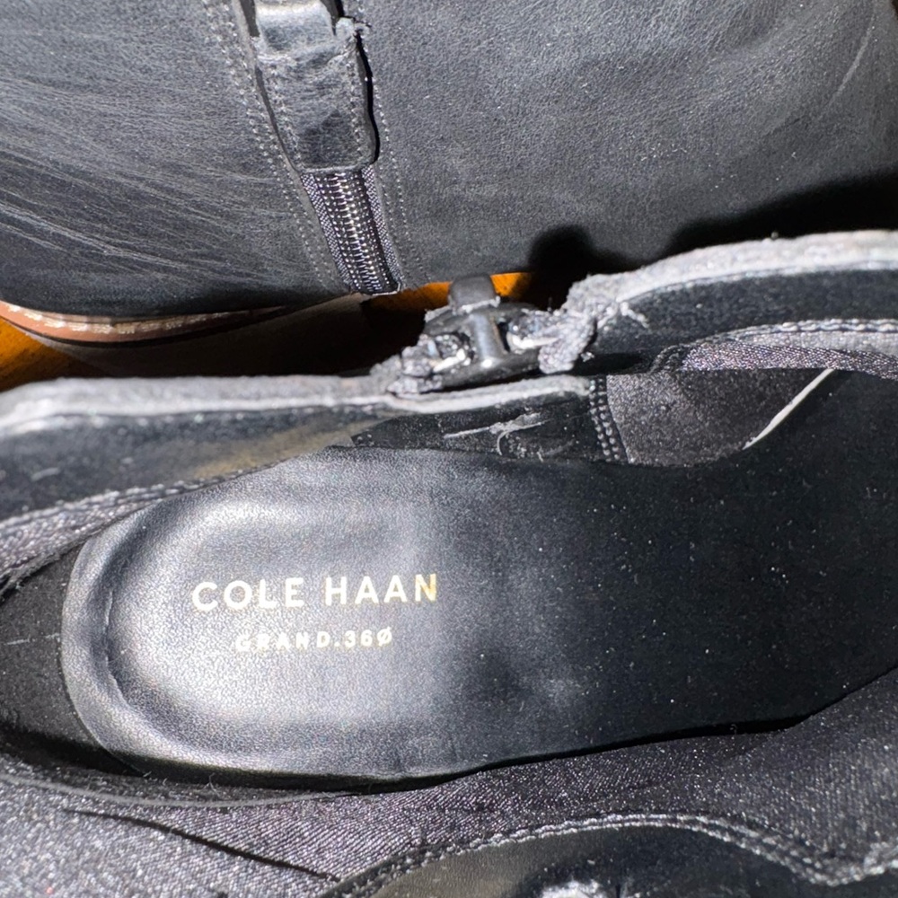 Like New Cole Haan Black Leather Harrington Ankle Booties - Picture 3 of 8